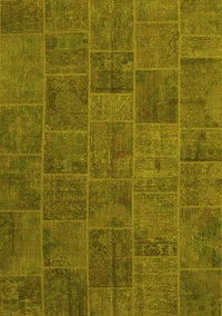 Patchwork Yellow Transitional Rug, con1993yw