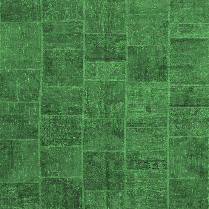 Square Patchwork Emerald Green Transitional Rug, con1993emgrn