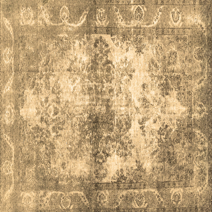 Square Abstract Brown Contemporary Rug, con1994brn