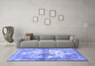 Machine Washable Abstract Blue Contemporary Rug in a Living Room, wshcon1994blu