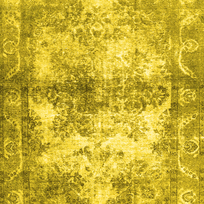Abstract Yellow Contemporary Rug, con1994yw
