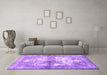 Machine Washable Abstract Purple Contemporary Area Rugs in a Living Room, wshcon1994pur