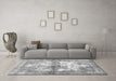 Machine Washable Abstract Gray Contemporary Rug in a Living Room,, wshcon1994gry