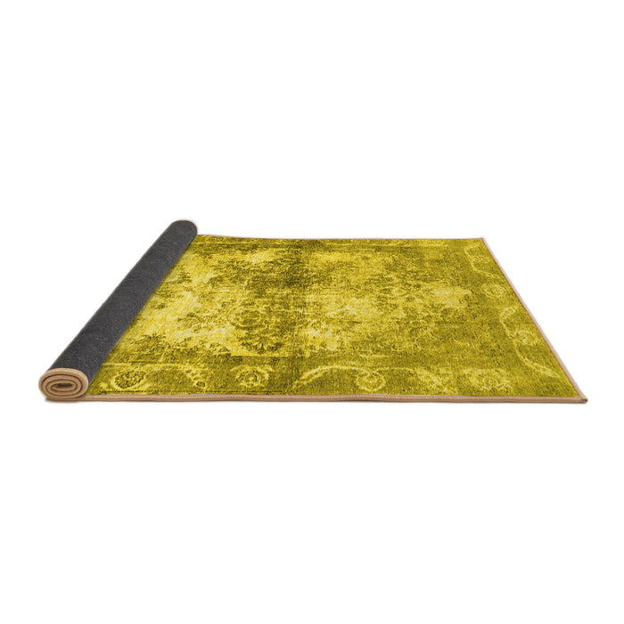 Sideview of Abstract Yellow Contemporary Rug, con1994yw