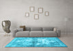 Machine Washable Abstract Light Blue Contemporary Rug in a Living Room, wshcon1994lblu