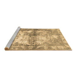 Sideview of Machine Washable Abstract Brown Contemporary Rug, wshcon1994brn