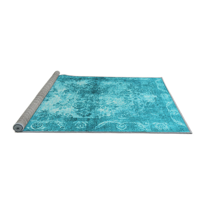 Sideview of Machine Washable Abstract Light Blue Contemporary Rug, wshcon1994lblu