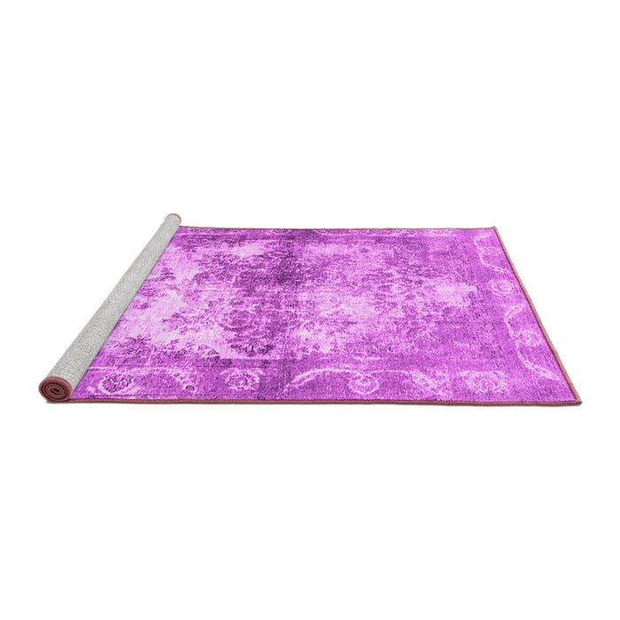 Sideview of Machine Washable Abstract Pink Contemporary Rug, wshcon1994pnk