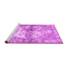 Sideview of Machine Washable Abstract Pink Contemporary Rug, wshcon1994pnk