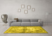 Machine Washable Abstract Yellow Contemporary Rug in a Living Room, wshcon1994yw