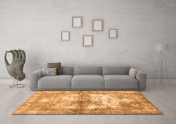 Machine Washable Abstract Orange Contemporary Area Rugs in a Living Room, wshcon1994org