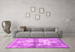 Machine Washable Abstract Pink Contemporary Rug in a Living Room, wshcon1994pnk