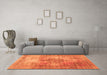 Machine Washable Abstract Orange Contemporary Area Rugs in a Living Room, wshcon1995org