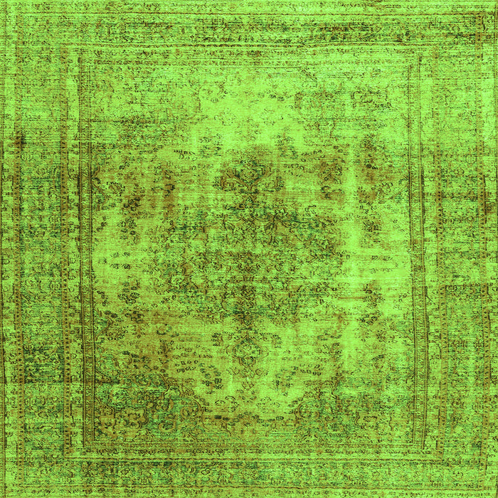 Serging Thickness of Abstract Green Contemporary Rug, con1995grn