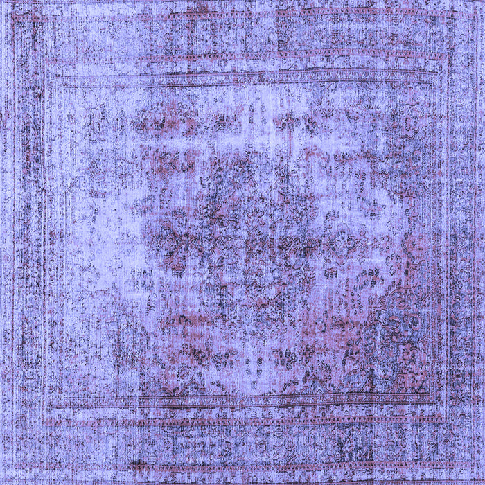 Square Machine Washable Abstract Blue Contemporary Rug, wshcon1995blu