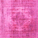 Square Abstract Pink Contemporary Rug, con1995pnk