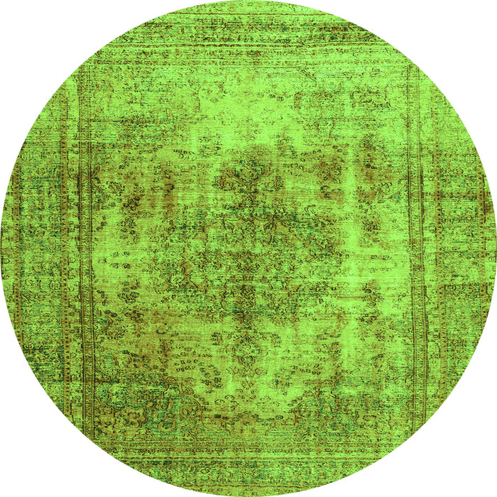 Square Abstract Green Contemporary Rug, con1995grn