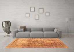 Machine Washable Abstract Brown Contemporary Rug in a Living Room,, wshcon1995brn