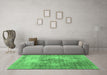 Machine Washable Abstract Emerald Green Contemporary Area Rugs in a Living Room,, wshcon1995emgrn