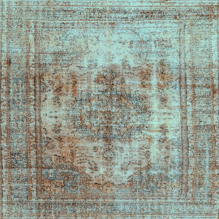 Square Machine Washable Abstract Light Blue Contemporary Rug, wshcon1995lblu
