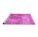 Sideview of Machine Washable Abstract Purple Contemporary Area Rugs, wshcon1995pur