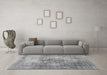 Machine Washable Abstract Gray Contemporary Rug in a Living Room,, wshcon1995gry