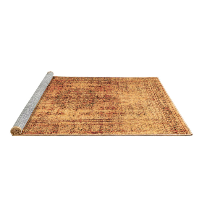 Sideview of Machine Washable Abstract Brown Contemporary Rug, wshcon1995brn