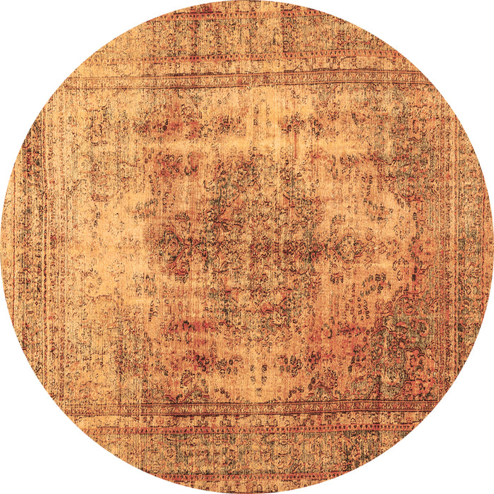Round Machine Washable Abstract Brown Contemporary Rug, wshcon1995brn