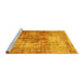 Sideview of Machine Washable Abstract Yellow Contemporary Rug, wshcon1995yw