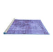 Sideview of Machine Washable Abstract Blue Contemporary Rug, wshcon1995blu