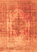 Serging Thickness of Machine Washable Abstract Orange Contemporary Area Rugs, wshcon1995org