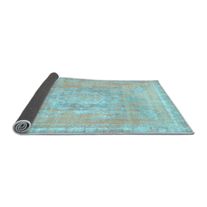 Sideview of Abstract Light Blue Contemporary Rug, con1996lblu