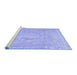 Sideview of Machine Washable Abstract Blue Contemporary Rug, wshcon1996blu