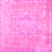 Square Abstract Pink Contemporary Rug, con1996pnk