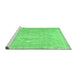 Sideview of Machine Washable Abstract Emerald Green Contemporary Area Rugs, wshcon1996emgrn