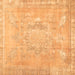 Square Abstract Brown Contemporary Rug, con1996brn