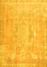 Machine Washable Abstract Yellow Contemporary Rug, wshcon1996yw