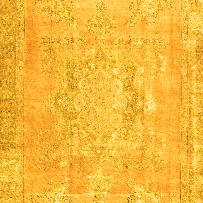 Machine Washable Abstract Yellow Contemporary Rug, wshcon1996yw