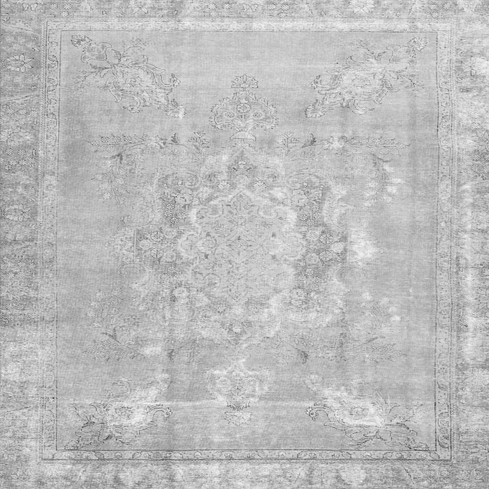 Round Machine Washable Abstract Gray Contemporary Rug, wshcon1996gry