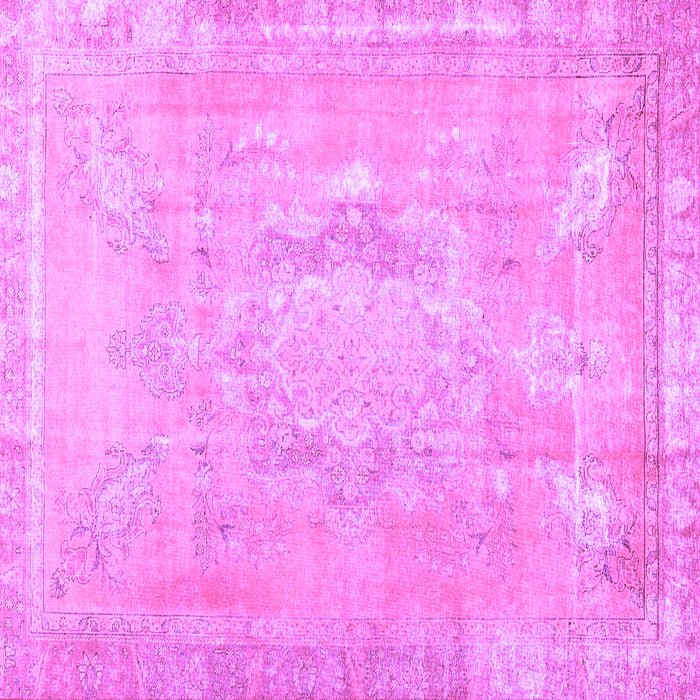 Square Machine Washable Abstract Purple Contemporary Area Rugs, wshcon1996pur