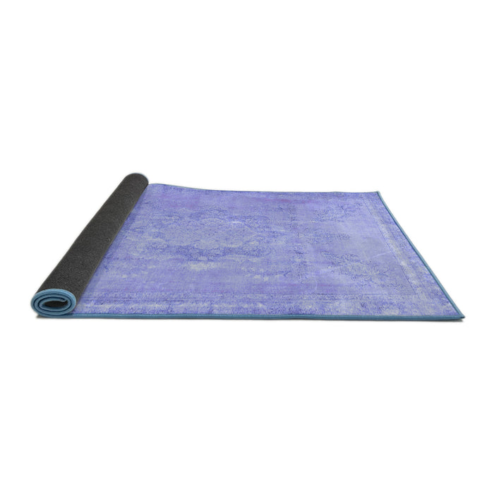 Sideview of Abstract Blue Contemporary Rug, con1996blu