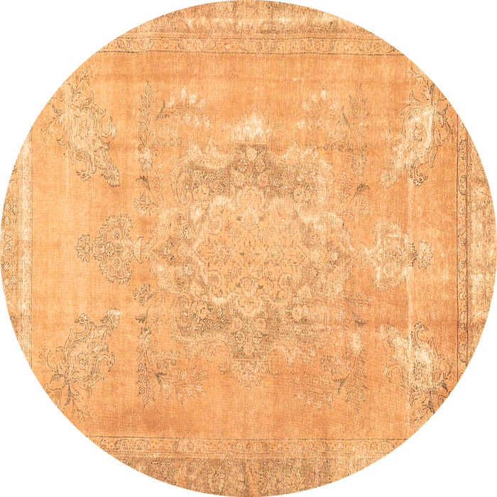 Round Abstract Brown Contemporary Rug, con1996brn