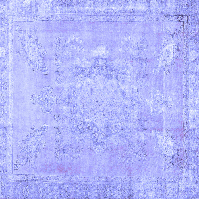 Square Machine Washable Abstract Blue Contemporary Rug, wshcon1996blu