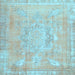 Square Abstract Light Blue Contemporary Rug, con1996lblu