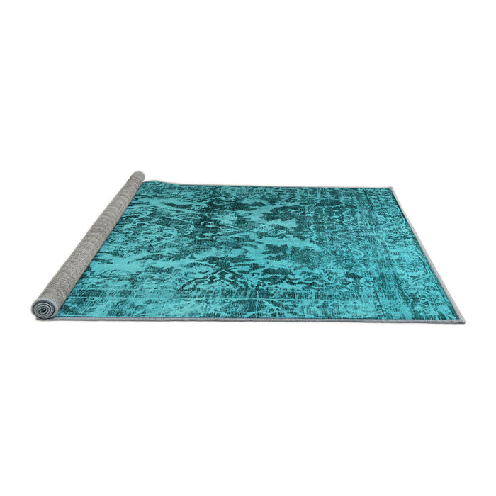 Sideview of Machine Washable Abstract Light Blue Contemporary Rug, wshcon1997lblu