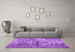 Machine Washable Abstract Purple Contemporary Area Rugs in a Living Room, wshcon1997pur