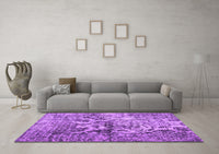 Machine Washable Abstract Purple Contemporary Rug, wshcon1997pur