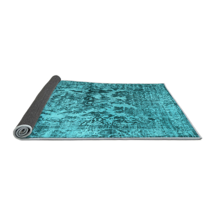 Sideview of Abstract Light Blue Contemporary Rug, con1997lblu