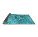 Sideview of Abstract Light Blue Contemporary Rug, con1997lblu