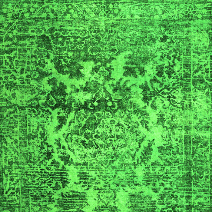 Serging Thickness of Abstract Green Contemporary Rug, con1997grn